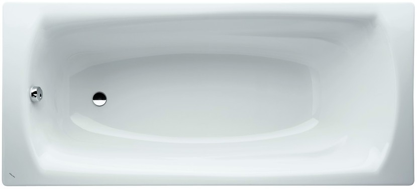 PALLADIUM plieninė vonia 170x75 cm., storis 3 mm., su triukšmo slopintuvais, vonios talpa 135 l., balta