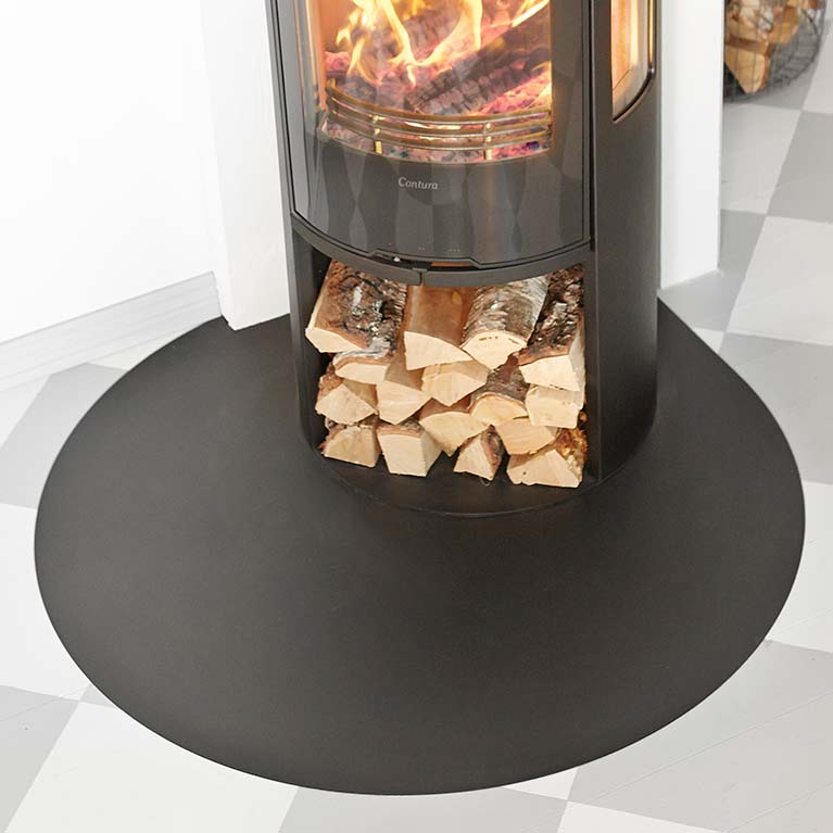 Metalinė grindų apsauga krosnelei Contura C500, juodos spalvos