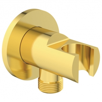 Ideal Standard dušo žarnos pajungimo alkūnė su laikikliu, šukuotas auksas