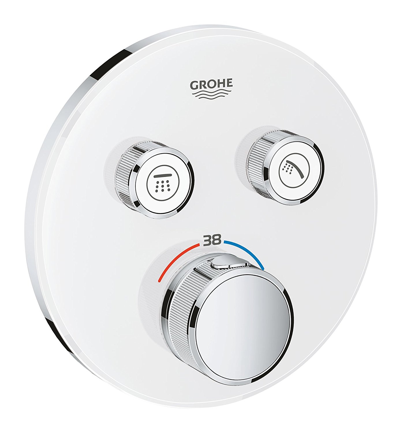 Virštinkinė termostatinio maišytuvo dalis Grohtherm SmartControl,2 valdikliai, balta