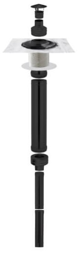 Dvisienių dūmtraukių DW50Sauna komplektas, juoda struktūrinė spalva, d.130/230 mm